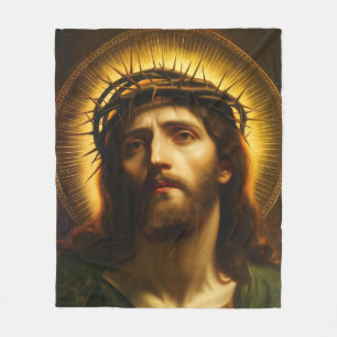 Ecce Homo Jesus Christus mit Dornenkrone Fleecedecke
