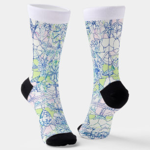 "Eccentric Elegance: Abstrakte Formen Socks" Socken