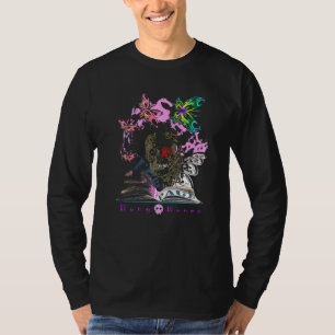 Eccentric Kooky Bong Bones Script Illustration T-Shirt