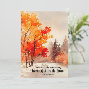 Ecclésiaste 3:11 Bible Verse Carte Plat Automne