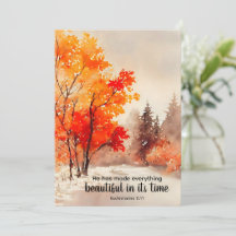 Ecclesiastes 3:11 Bibelverse Fall Flat Card