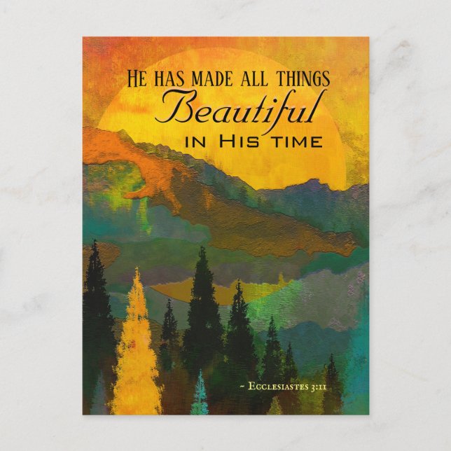 Ecclesiastes 3:11 Er hat alles schön gemacht Postkarte (Vorderseite)