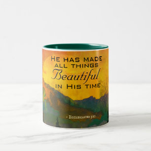 Ecclesiastes 3:11 Er hat alles schön gemacht Zweifarbige Tasse
