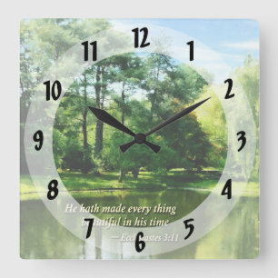 Ecclesiastes 3 11 er Hath alles Beautifu gemacht Quadratische Wanduhr