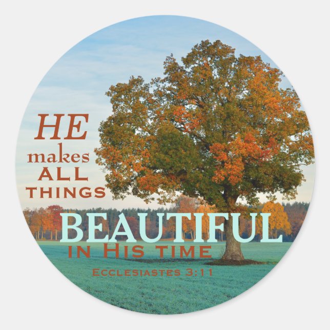 Ecclesiastes 3:11 Toutes choses beaux Stickers (Devant)