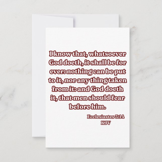 Ecclesiastes 3:14 KJV Bible Verse Gruß Karte (Vorderseite)