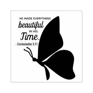Ecclesiastes 3:1 Schmetterling Schrift Bibelvers Gummistempel