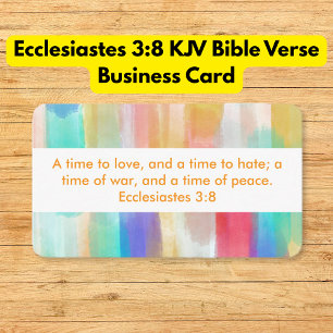 Ecclesiastes 3:8 KJV Bibelverse Visitenkarte