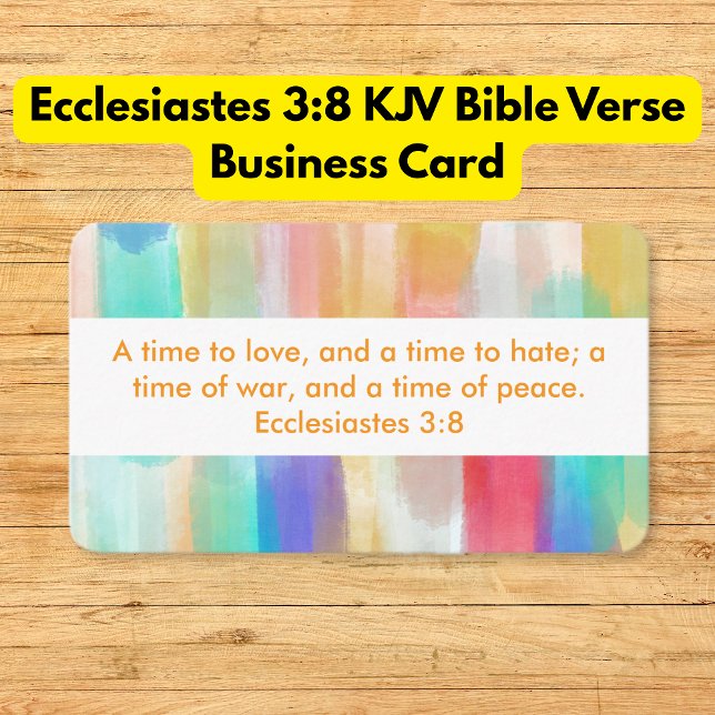 Ecclesiastes 3:8 KJV Bible Verse Rainbow Visitenkarte (Von Creator hochgeladen)