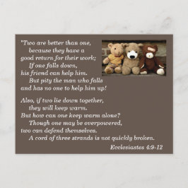 Ecclesiastes 4:9-12 Bibel Verse Speicher Postkarte