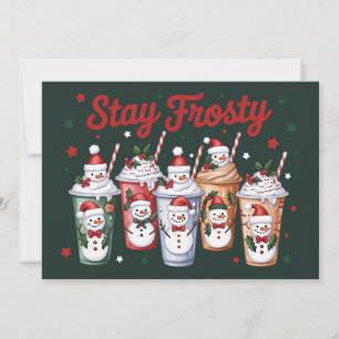 Eced Coffee Bleibe Frosty Christmas Snowman Xmas Feiertagskarte