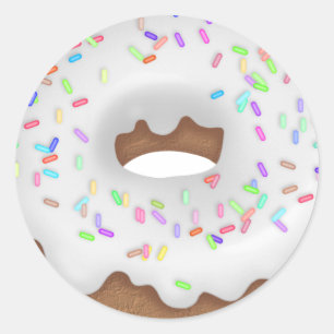 Eced White Sprinklkler Bäckerei Donut Aufkleber