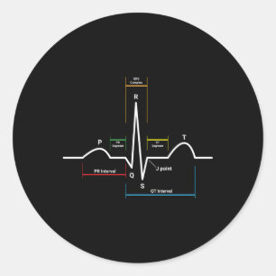 Ecg Ekg Hebeat Runder Aufkleber