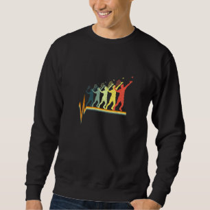 Ecg Heartbeat Badminton Player Shuttlecock Sports Sweatshirt