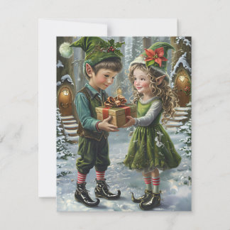 Échange de cadeaux Christmas Elves - Carte de vaca