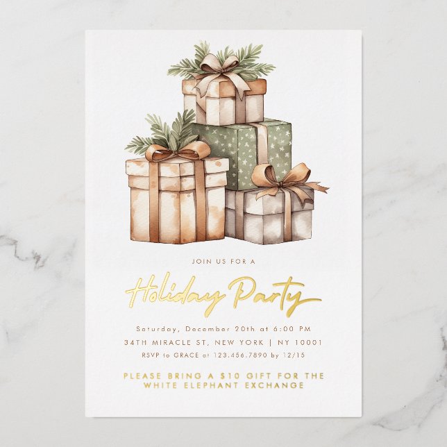 Échange de cadeaux White Elephant Party Invitation (Recto)