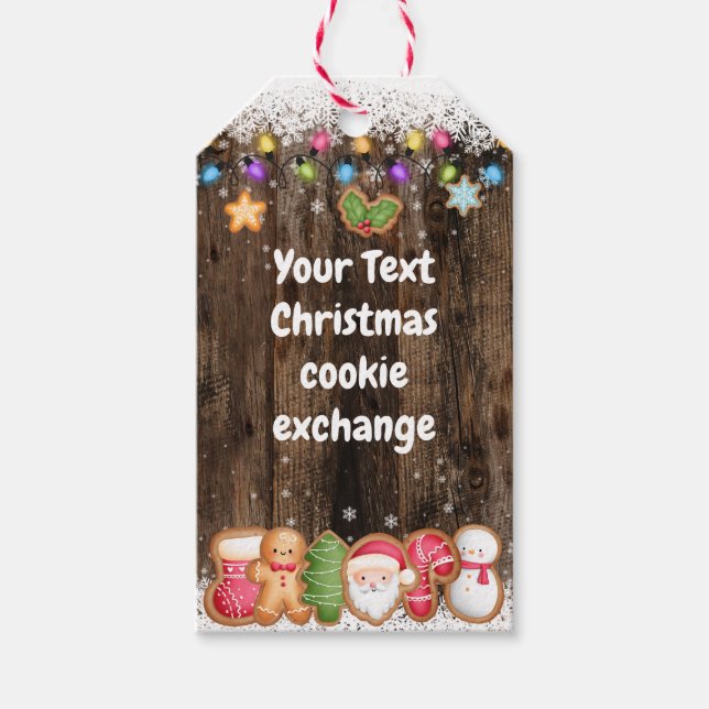 Échange de cookies de Noël Étiquettes cadeaux pers (Devant)