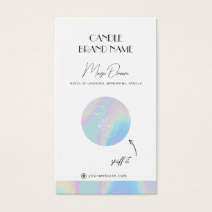 Échantillons de carte d'odeur de bougie holographi