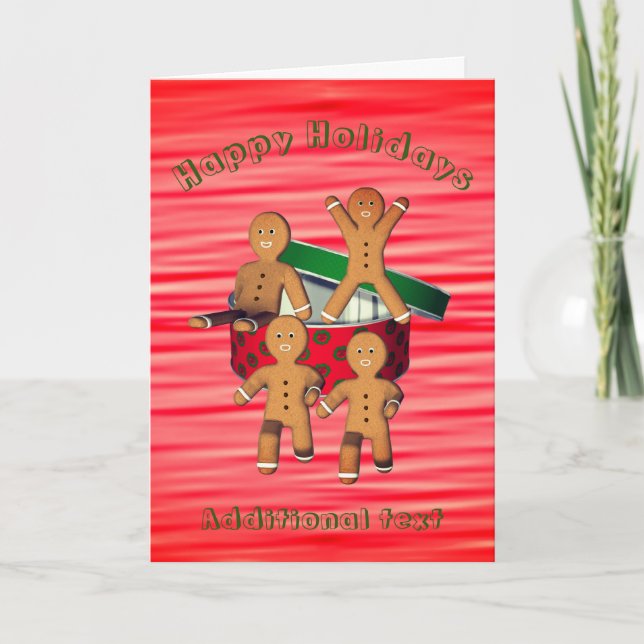 Échapper pain d'épices Hommes drôle Carte de Noël (Devant)