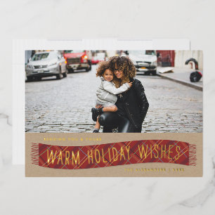 Écharpe carreaux d'hiver carte photo de vacances -
