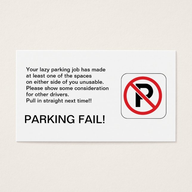 ÉCHEC DU STATIONNEMENT ! (Devant)