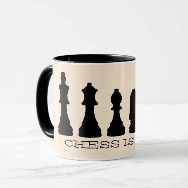 Échecs est Life Mug (Devant gauche)
