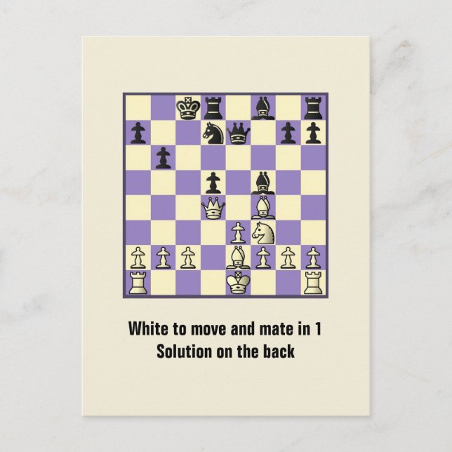Échecs Mate Dans 1 Puzzle #2 Carte Postale (Devant)