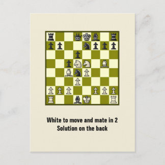 Échecs Mate Dans 2 Puzzle #2 Carte Postale