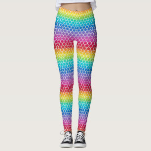 Echelles de sirène arc-en-ciel colorées Leggings