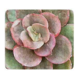 Echeveria Cactus sukkulent Acrylmalerei Schneidebrett