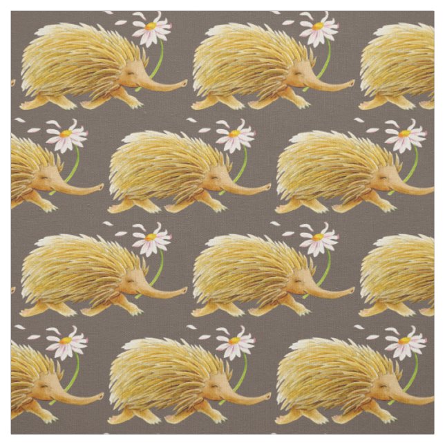 Echidna aquarelle whimsy tissu de pépinière motif (Échantillon)