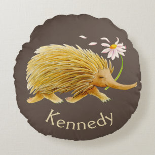 Echidna Aquarellkissenkissen Rundes Kissen