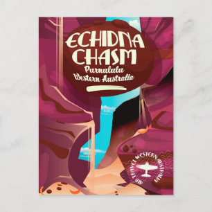 Echidna Chasm Cartoon Reiseplakat Postkarte