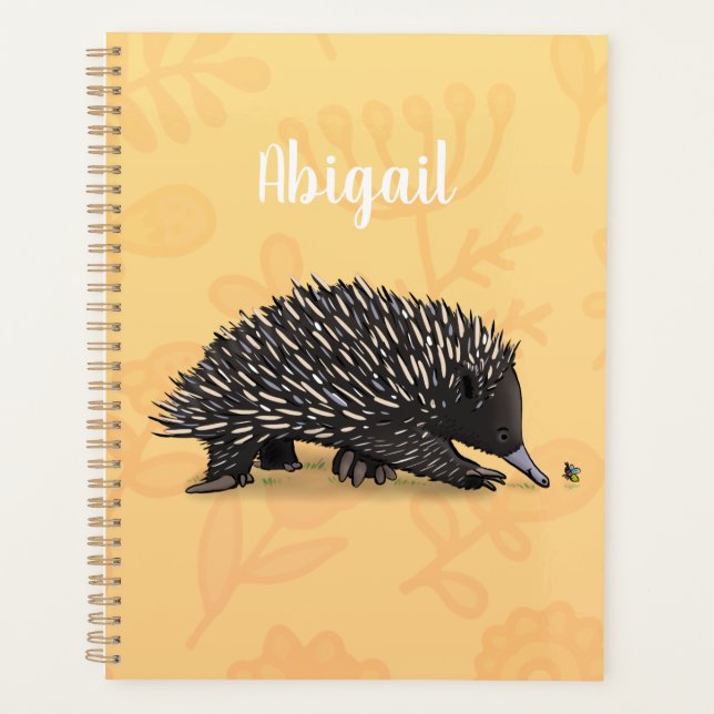 Echidna mignonne avec dessin animé d'abeille (Devant)