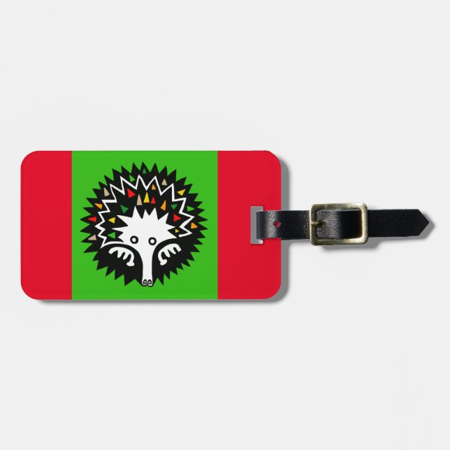 ECHIDNA -Monotreme - Natur - Rot und Grün Gepäckanhänger (Vorderseite horizontal)
