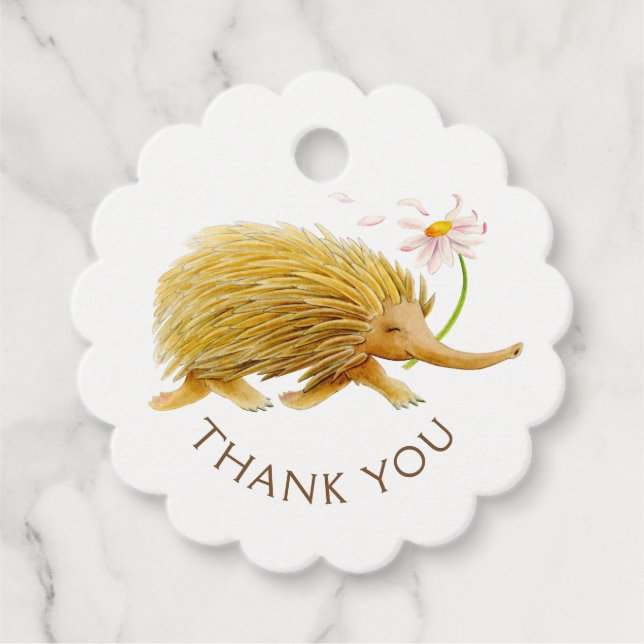 Echidna niedliche Aquarellmalerei Tier Vielen Dank Geschenkanhänger (Vorderseite)