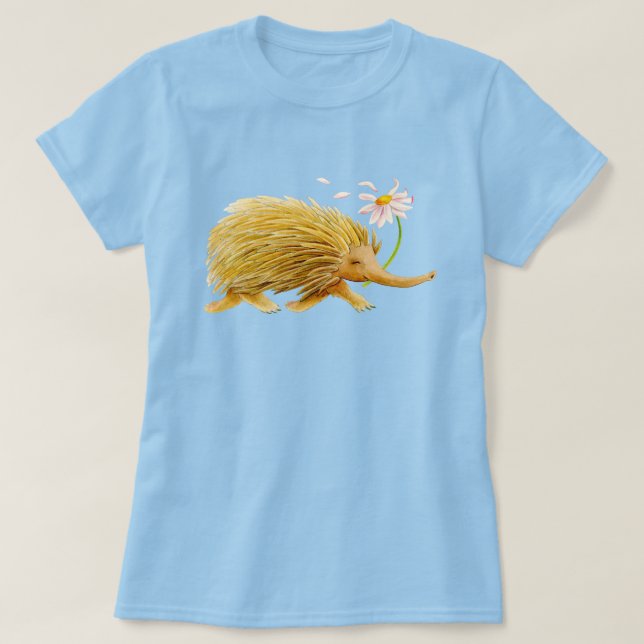 Echidna whimsisical watercolor wald art T-Shirt (Design vorne)