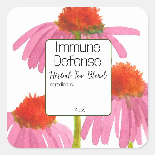 Echinacea Blank Herb Tea Blend Étiquette personnal (Devant)