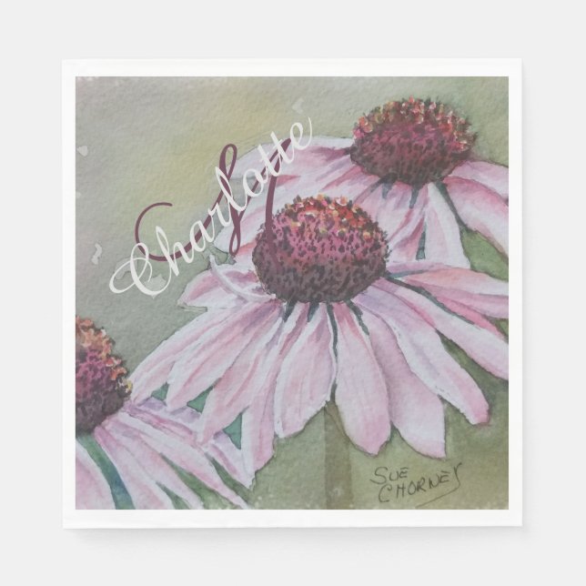 Echinacea Blume Party Serviette (Vorderseite)