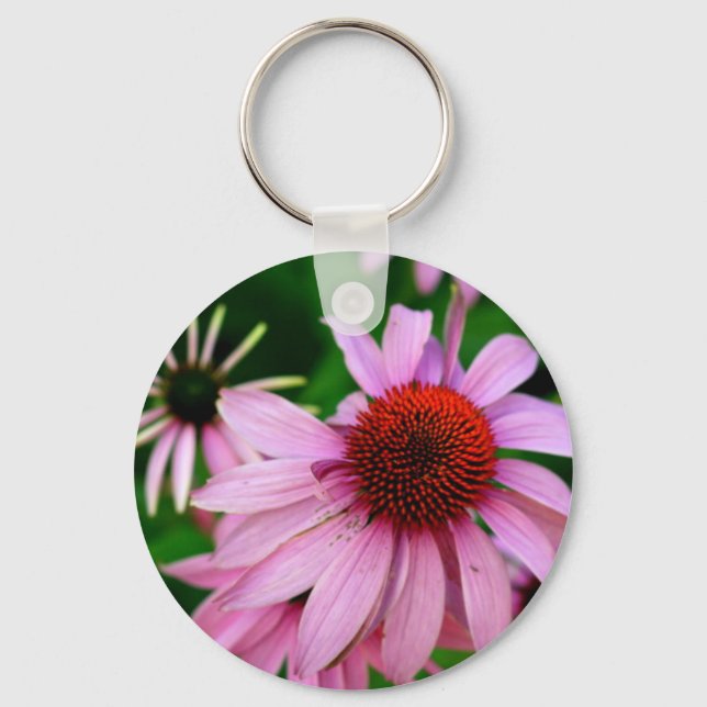 Echinacea-Blume-Schlüsselanhänger Schlüsselanhänger (Vorderseite)