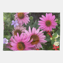 Echinacea coneflowers tea towel geschirrtuch