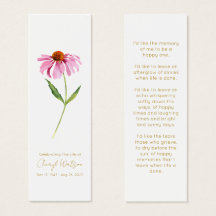 Echinacea | Einfaches Funeral-Erinnerungs-Lesezeic