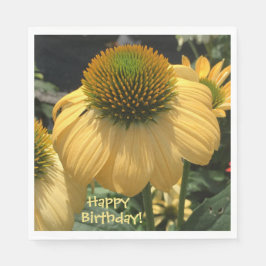 Echinacea Happy Birthday Serviette