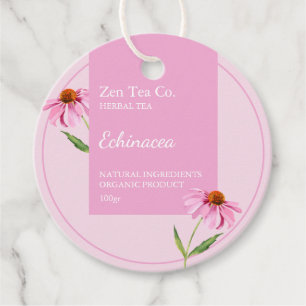 Echinacea Herbal Tea Business Tag Geschenkanhänger