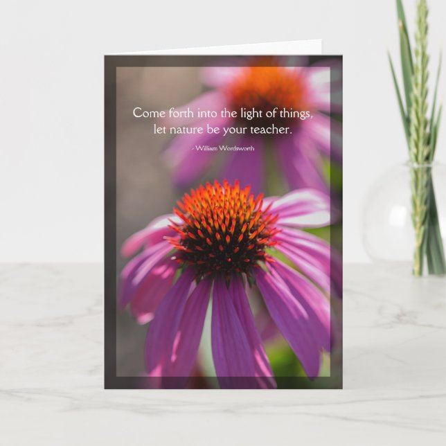 Echinacea Nature Quote Blank Card Karte (Vorderseite)