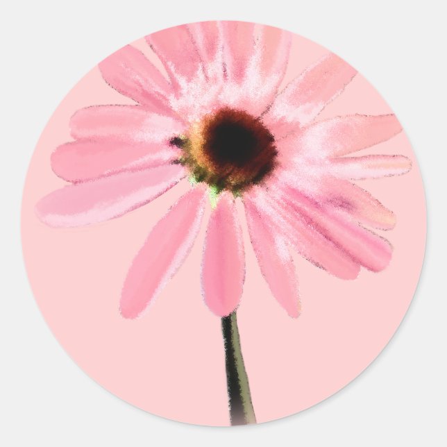 Echinacea purpurea runder aufkleber (Vorderseite)