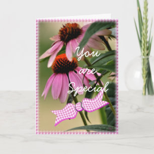 Echinacea & Seersucker card-customize any occasion Dankeskarte
