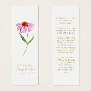 Echinacea   Signet de lecture funéraire simple