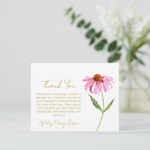 Echinacea Trauer-Dankeskarten Dankeskarte