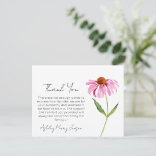 Echinacea Trauer-Dankeskarten Dankeskarte